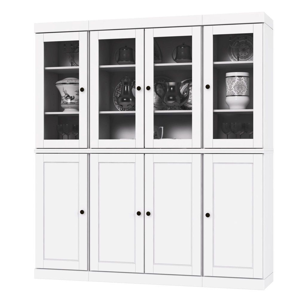 72" White Solid Wood 8 Pantry Or Storage Closet