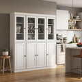 72" White Solid Wood 8 Pantry Or Storage Closet