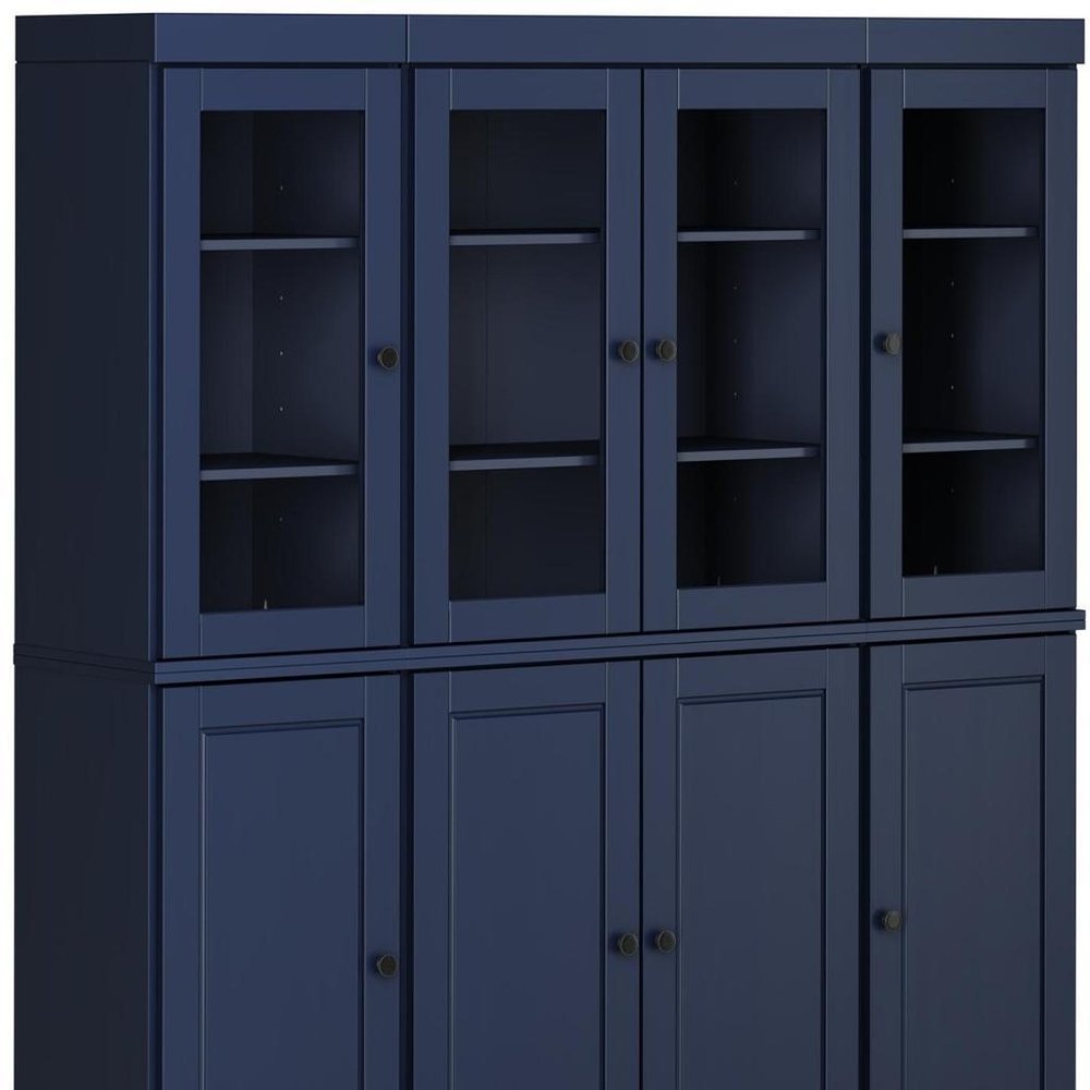 72" Navy Blue Solid Wood 8 Pantry Or Storage Closet