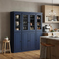 72" Navy Blue Solid Wood 8 Pantry Or Storage Closet