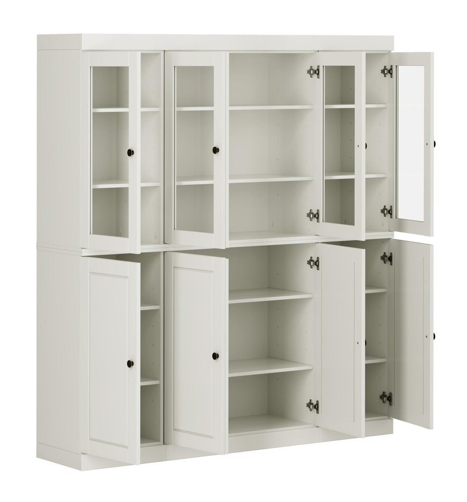 72" Off White Solid Wood 8 Pantry Or Storage Closet