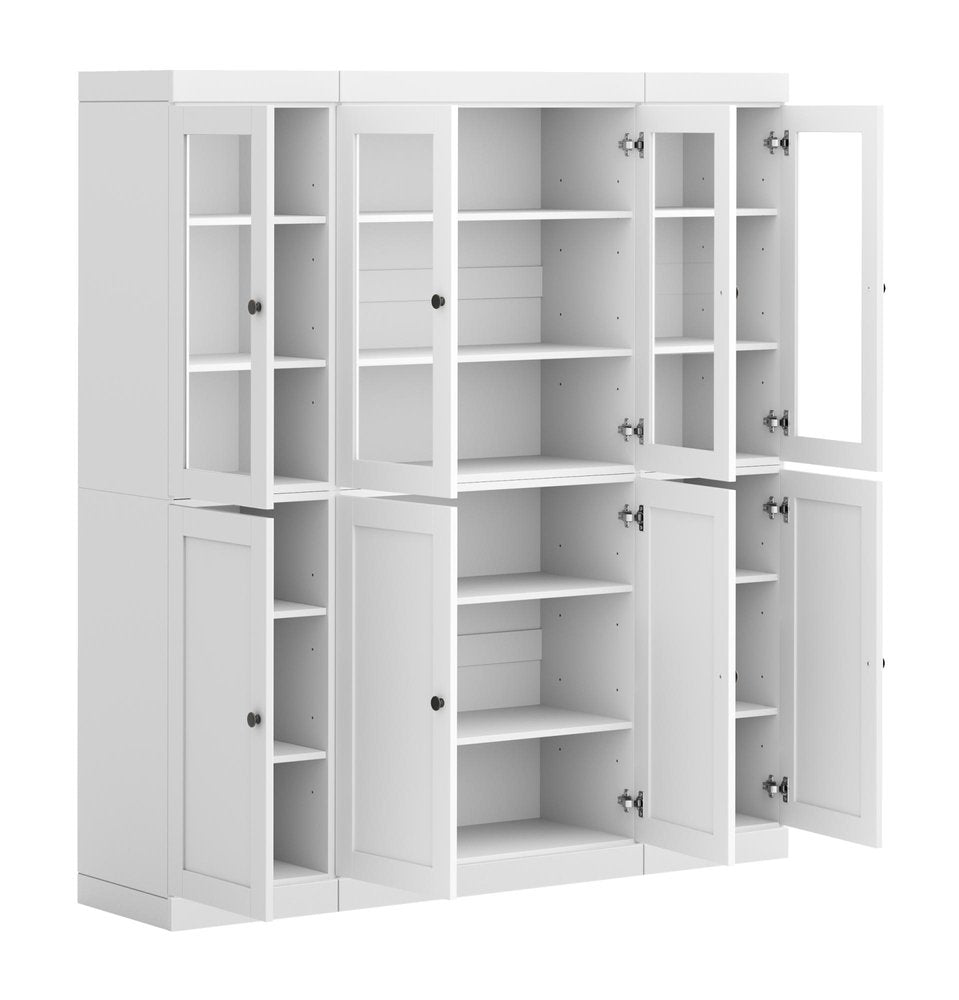 72" White Solid Wood 8 Pantry Or Storage Closet
