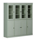 72" Sage Solid Wood 8 Pantry Or Storage Closet on a white background