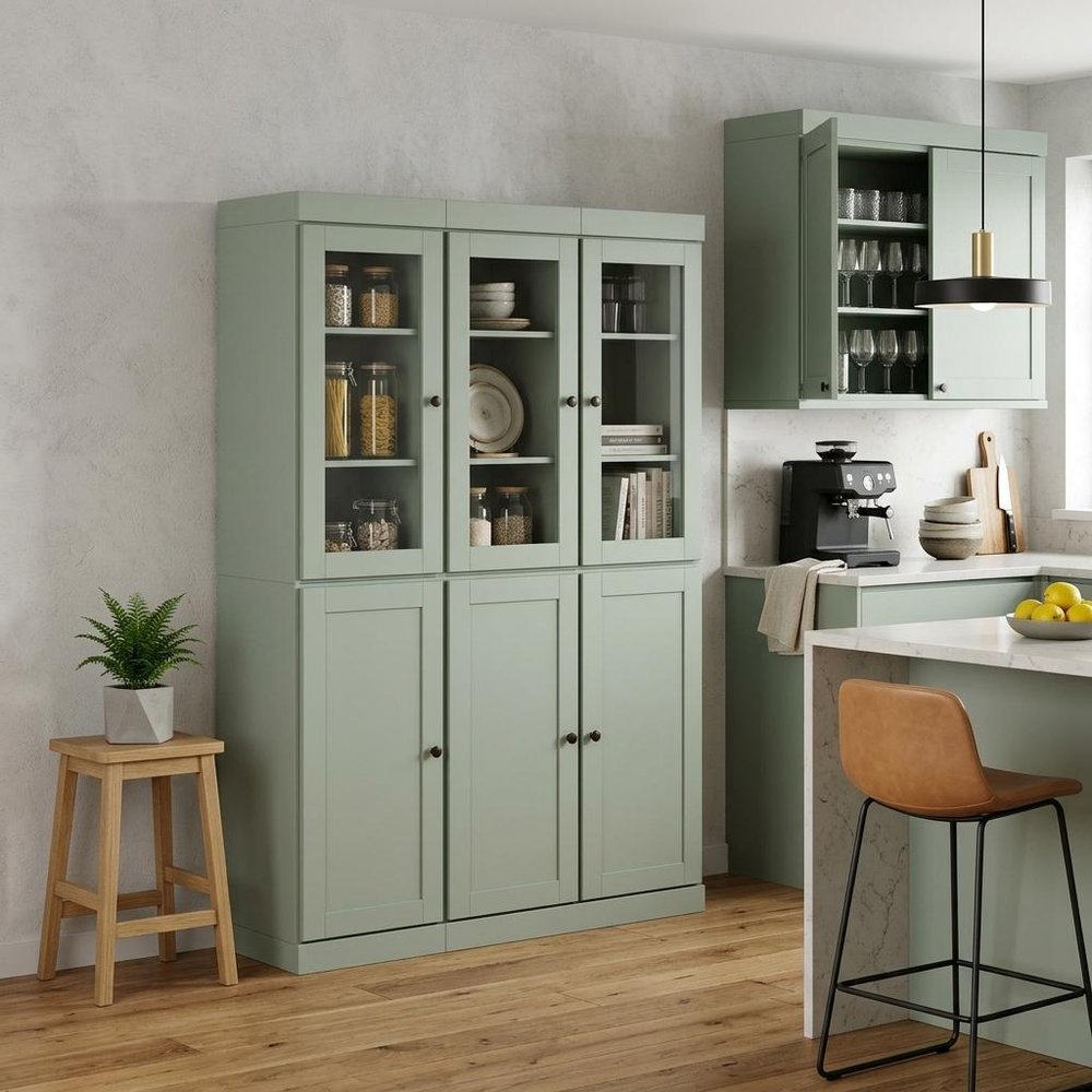 72" Sage Solid Wood 8 Pantry Or Storage Closet