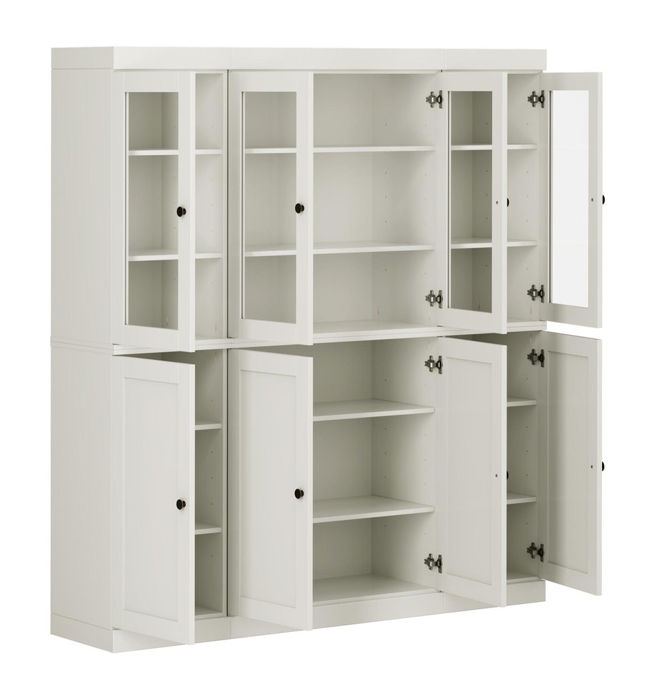 72" Off White Solid Wood 8 Pantry Or Storage Closet