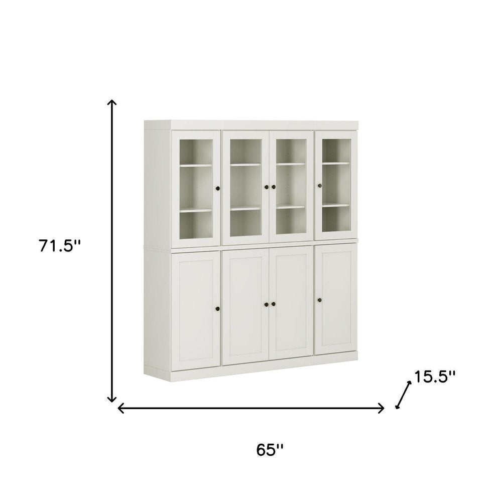 72" Off White Solid Wood 8 Pantry Or Storage Closet