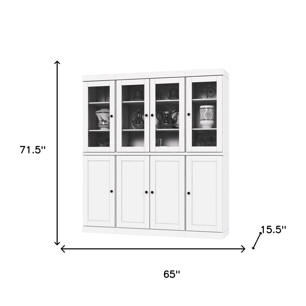 72" White Solid Wood 8 Two Drawer Pantry Or Storage Closet