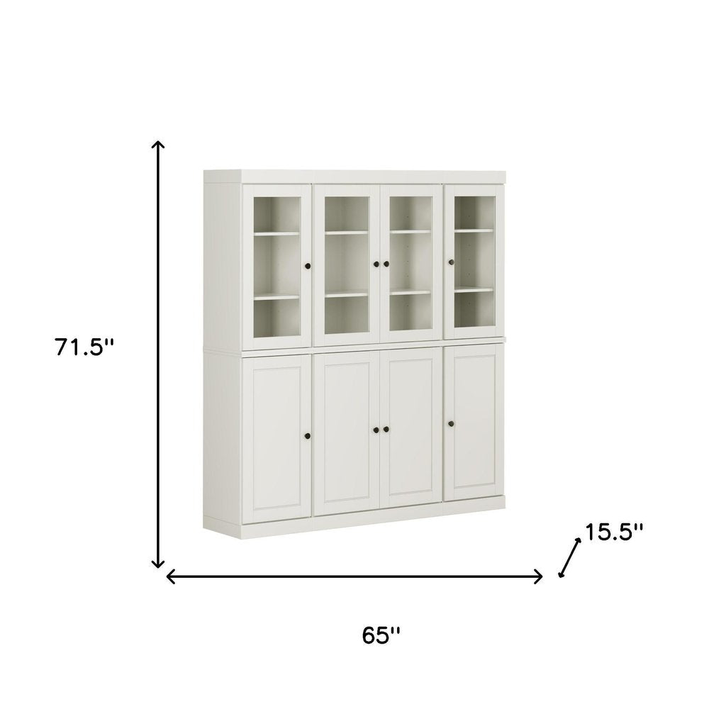 72" Off White Solid Wood 8 Two Drawer Pantry Or Storage Closet