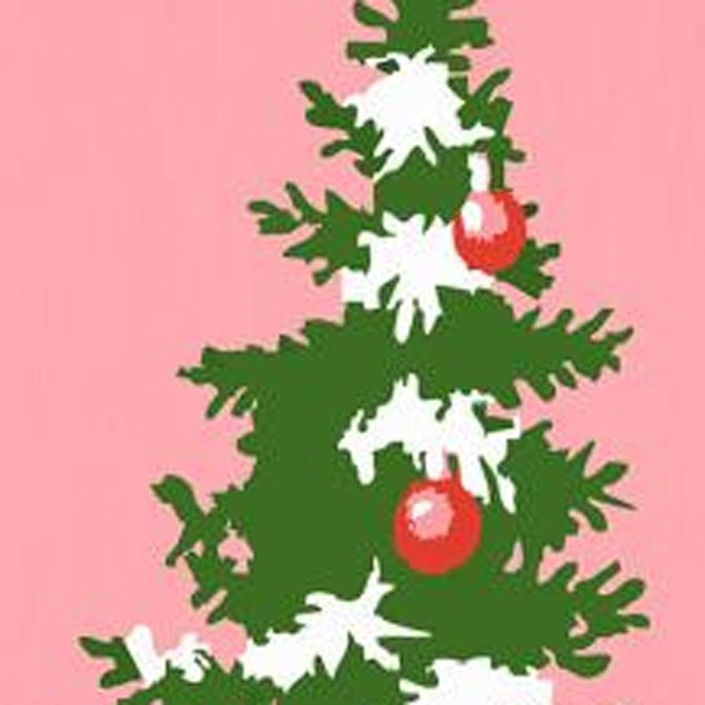 59" Green Pink And White Solid Wood Christmas Christmas Tree Porch Sign