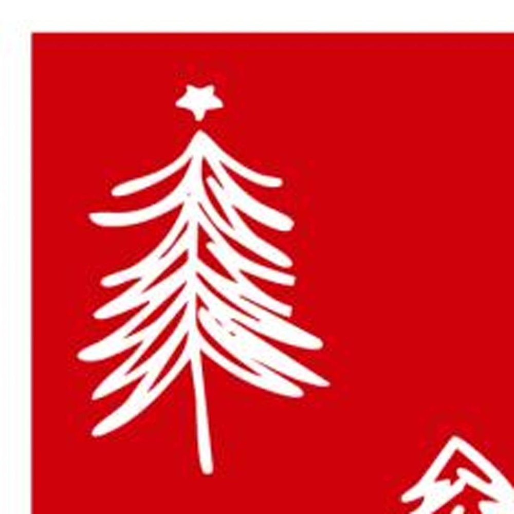 59" Red And White Solid Wood Christmas Christmas Trees Porch Sign