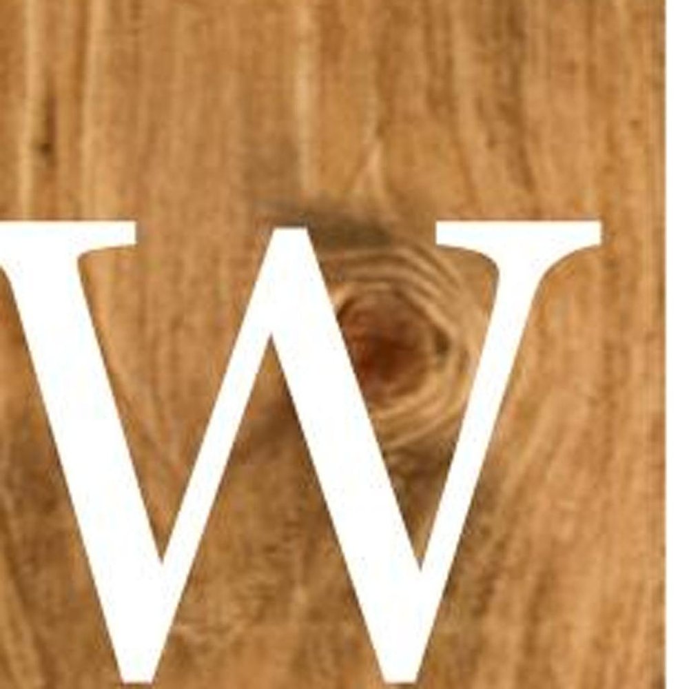 59" Natural And White Solid Wood Welcome Porch Sign