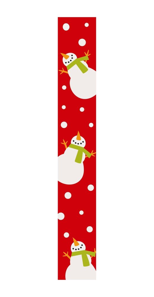 59" Red And White Solid Wood Snowman Porch Sign. Outdoor accessories-decor-garden-game isolated on a plain white background, finished in red wood.