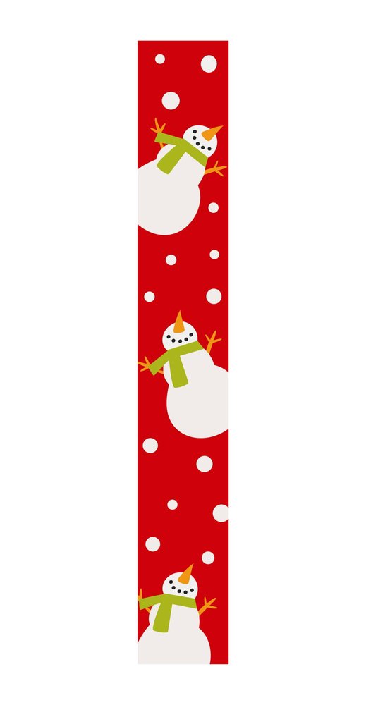 59" Red And White Solid Wood Snowman Porch Sign