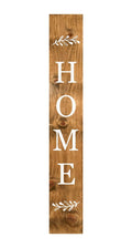 59" Natural And White Solid Wood Home Porch Sign. Outdoor accessories-decor-garden-game isolated on a plain white background, showing a tan wood surface.