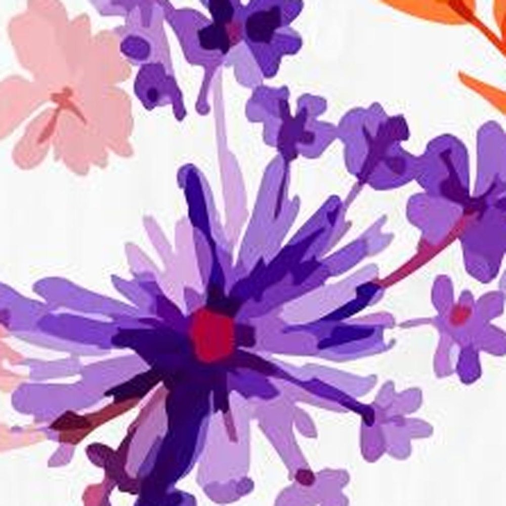 47" White Red And Purple Solid Wood Floral Bouquet Porch Sign