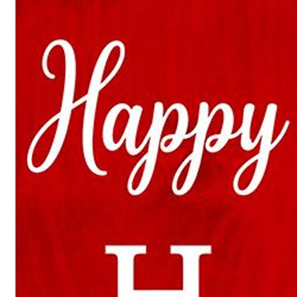 59" Red And White Solid Wood Happy Holidays Christmas Reindeer Porch Sign