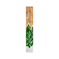 Wooden porch sign with "Happy Holidays" text and painted green Christmas trees with white snow.