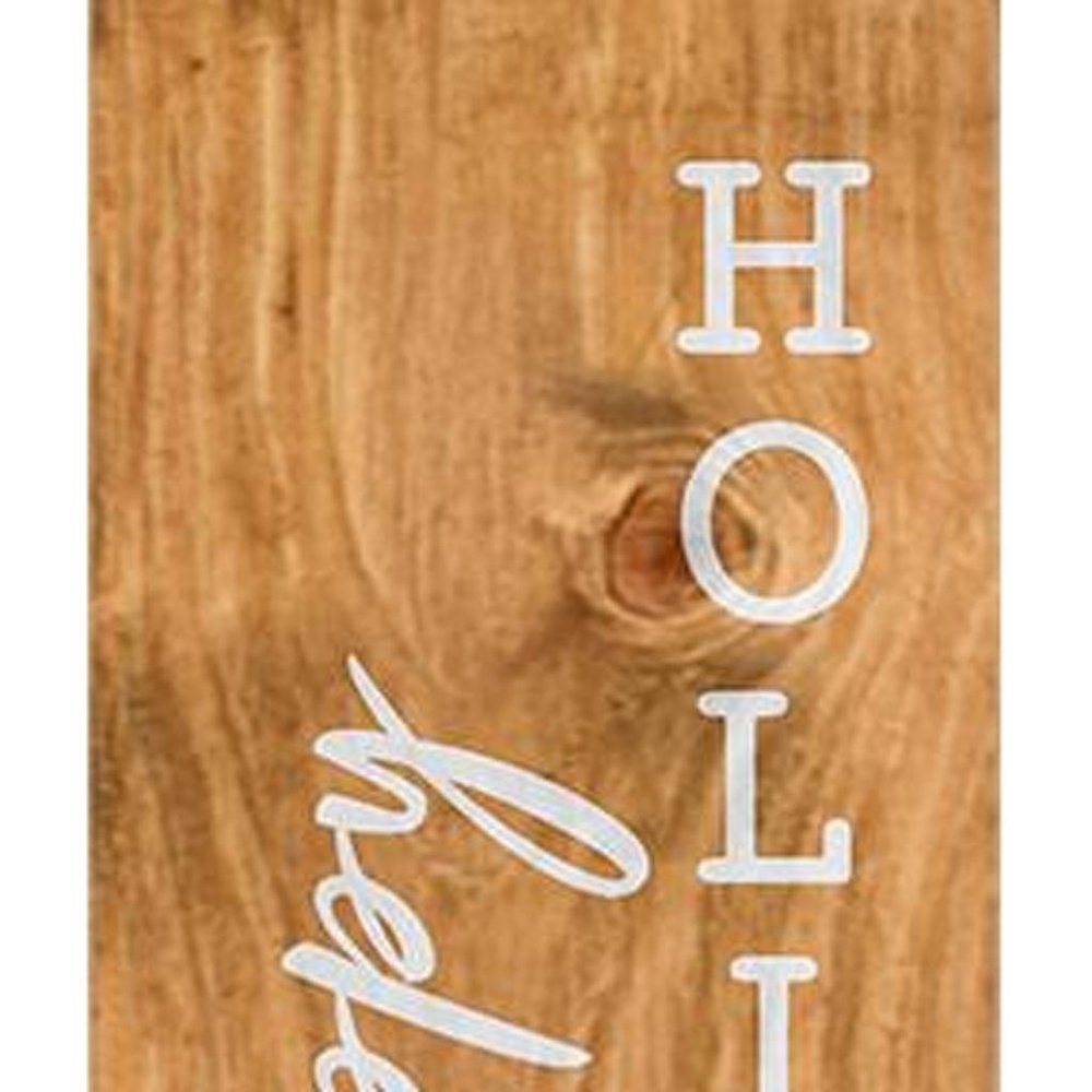 59" Green Natural And White Solid Wood Happy Holidays Christmas Christmas Trees Porch Sign