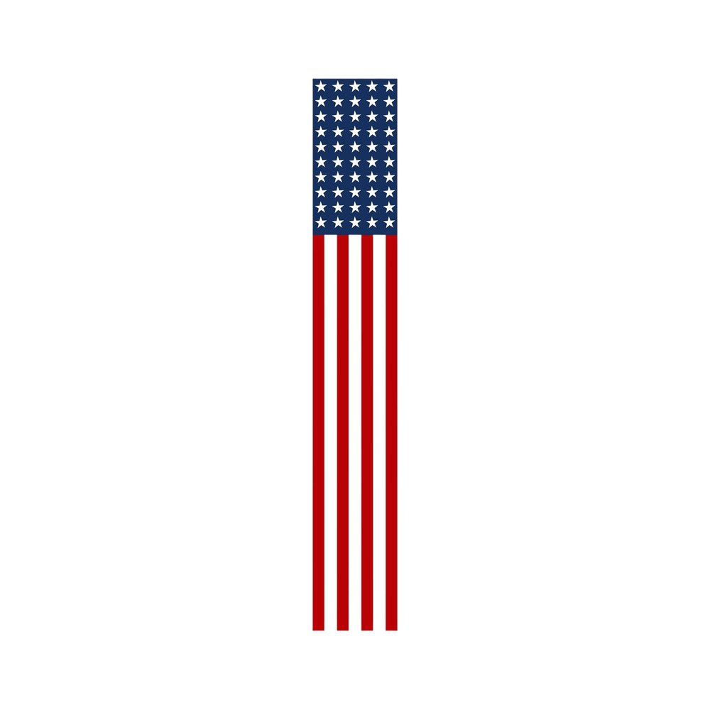 59" Red White And Blue Stars And Stripes Solid Wood Porch Sign