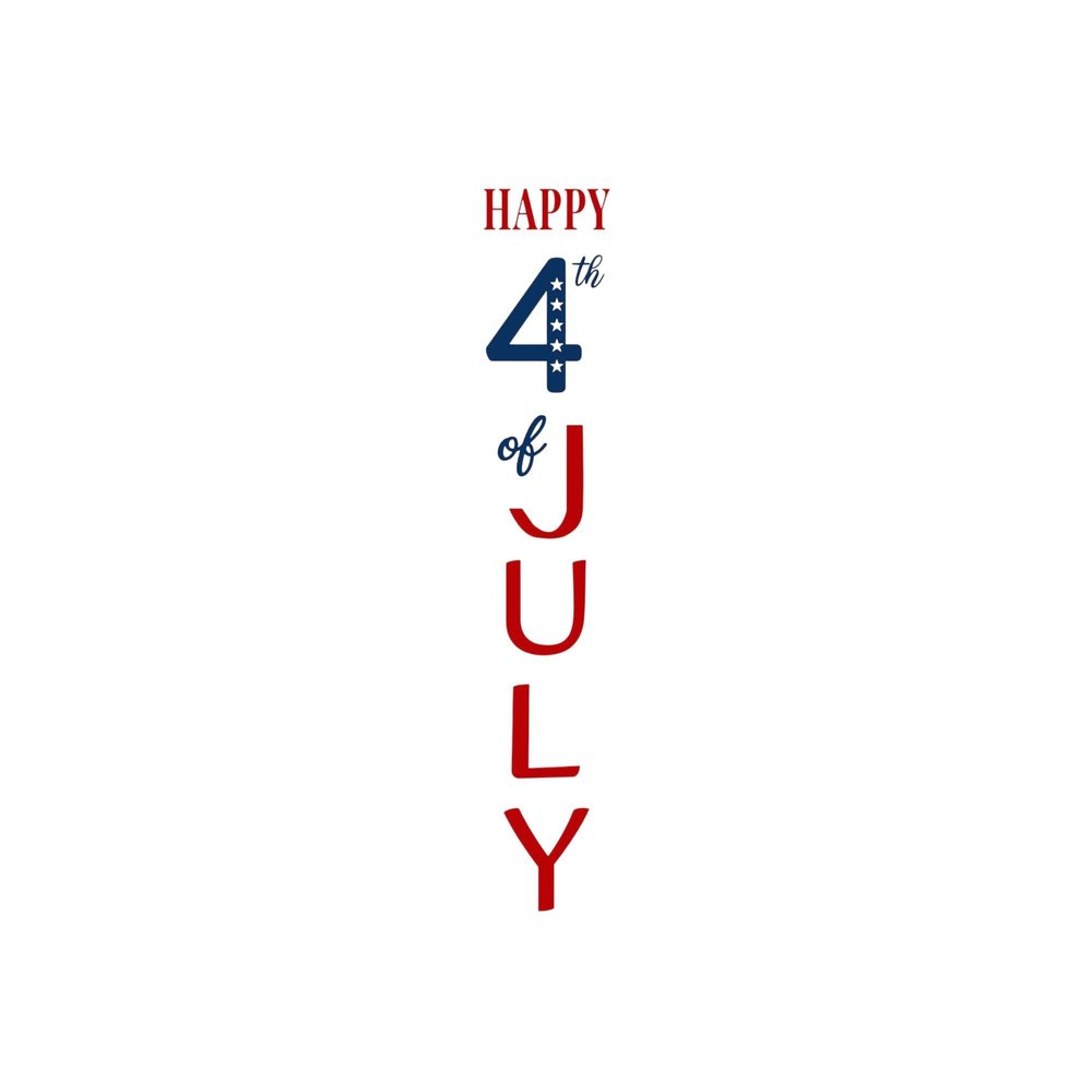 59" Red White And Blue Solid Wood Happy July 4th Porch Sign