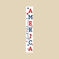 59" Red White And Blue Solid Wood God Bless America Porch Sign. Outdoor accessories-decor-garden-game in white wood.