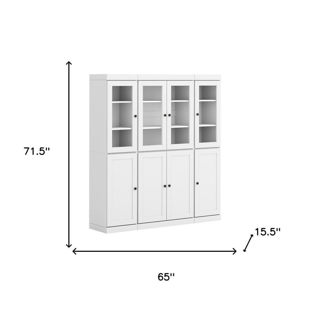 72" White Solid Wood 8 Two Drawer Pantry Or Storage Closet
