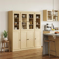 72" Yellow Solid Wood 8 Two Drawer Pantry Or Storage Closet