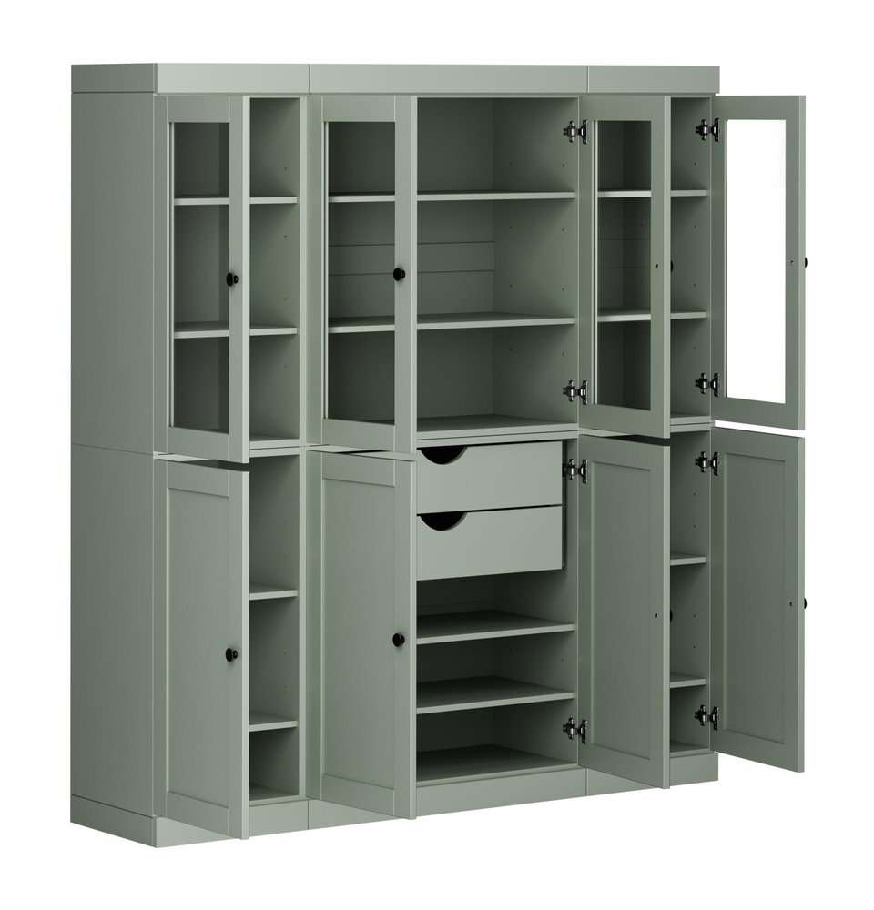 72" Sage Solid Wood 8 Two Drawer Pantry Or Storage Closet