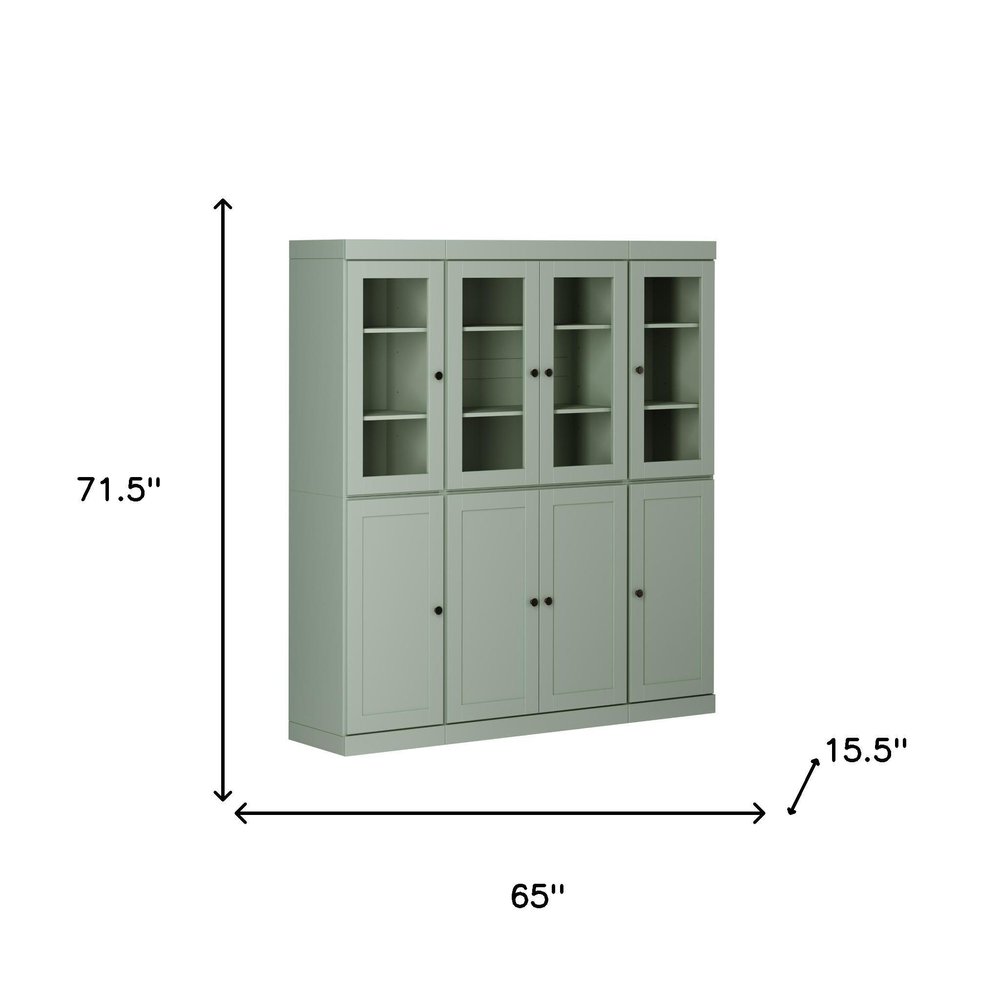72" Sage Solid Wood 8 Two Drawer Pantry Or Storage Closet