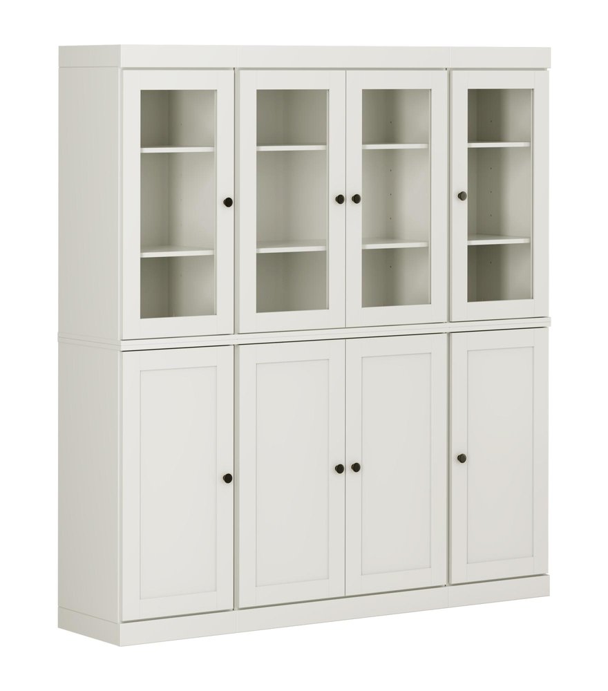 72" Off White Solid Wood 8 Two Drawer Pantry Or Storage Closet