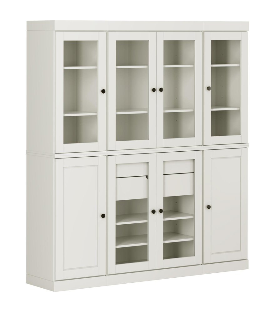 72" Navy Blue Solid Wood 8 Two Drawer Pantry Or Storage Closet