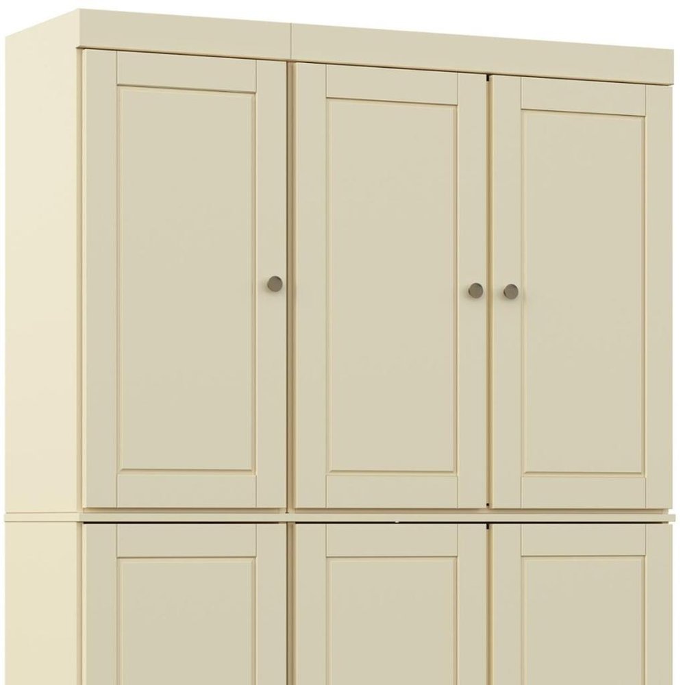 72" Sage Solid Wood Six Door Two Drawer Pantry Or Storage Closet