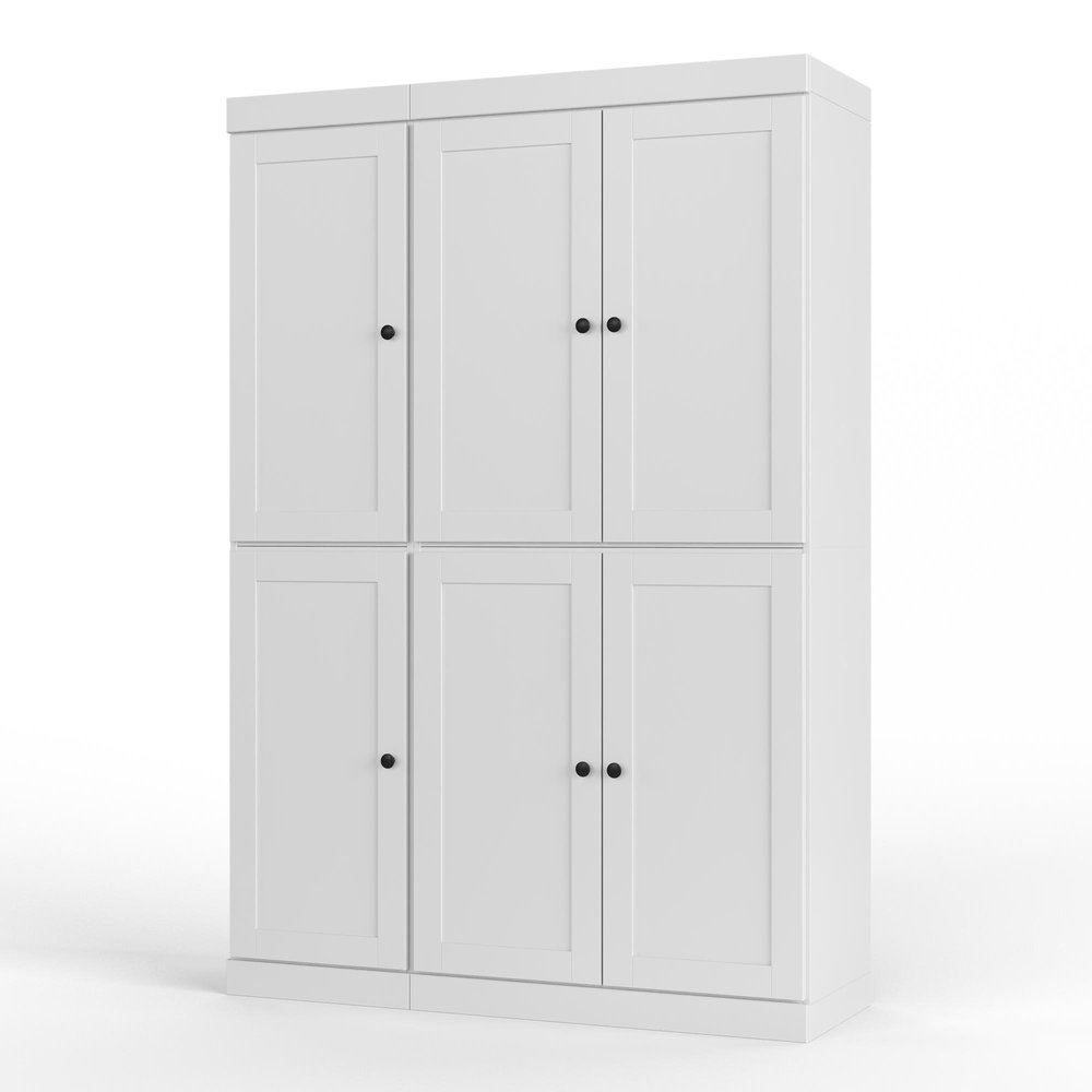 72" Sage Solid Wood Six Door Two Drawer Pantry Or Storage Closet