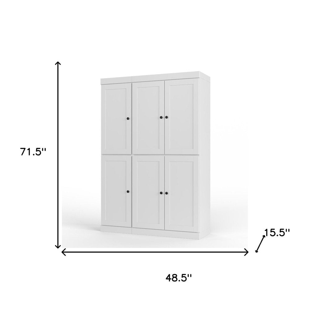 72" Sage Solid Wood Six Door Two Drawer Pantry Or Storage Closet