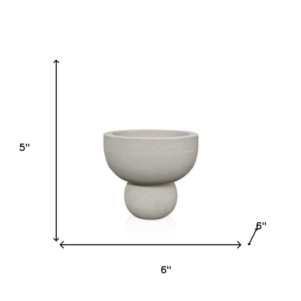 5" Cream Stone Decorative Bowl