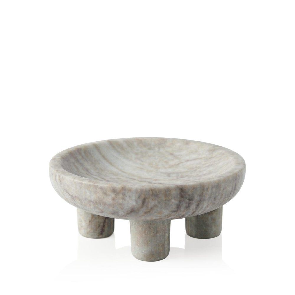 4" Gray Marble Decorative Bowl