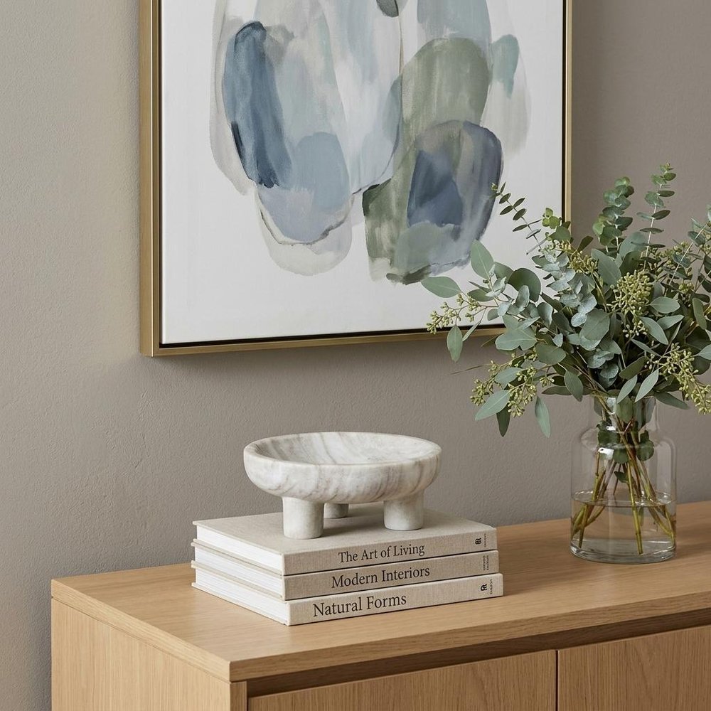 4" Gray Marble Decorative Bowl