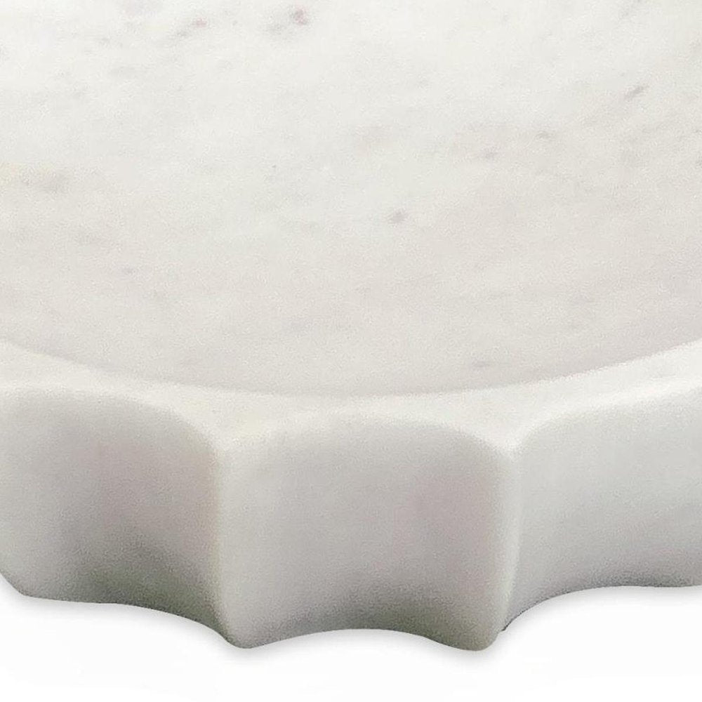 2" Cream Marble Decorative Bowl. Home product isolated on a plain white background, in a cream marble finish.