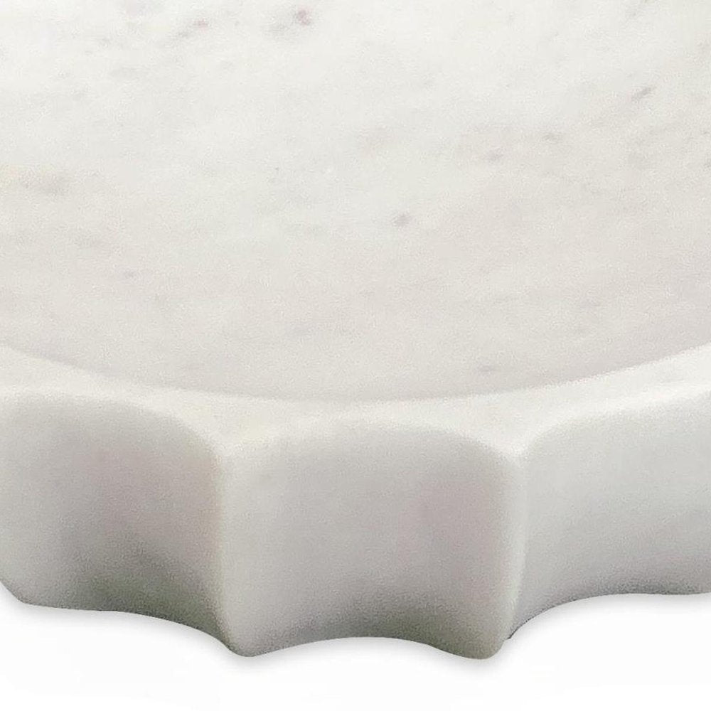 2" Cream Marble Decorative Bowl. Home product isolated on a plain white background, showing a cream marble surface.