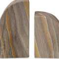 Set of Two Taupe Stone Decorative Bookends