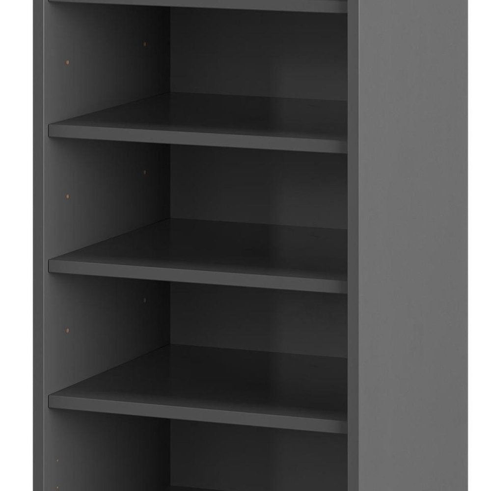 White Ten Pair Solid WoodShoe Storage Cabinet close-up detail