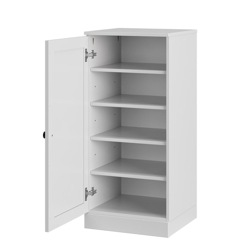 White Ten Pair Solid WoodShoe Storage Cabinet