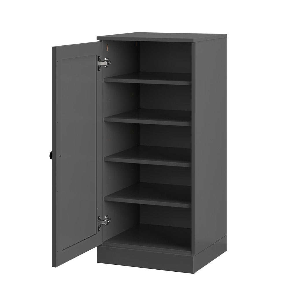 Gray Ten Pair Solid WoodShoe Storage Cabinet