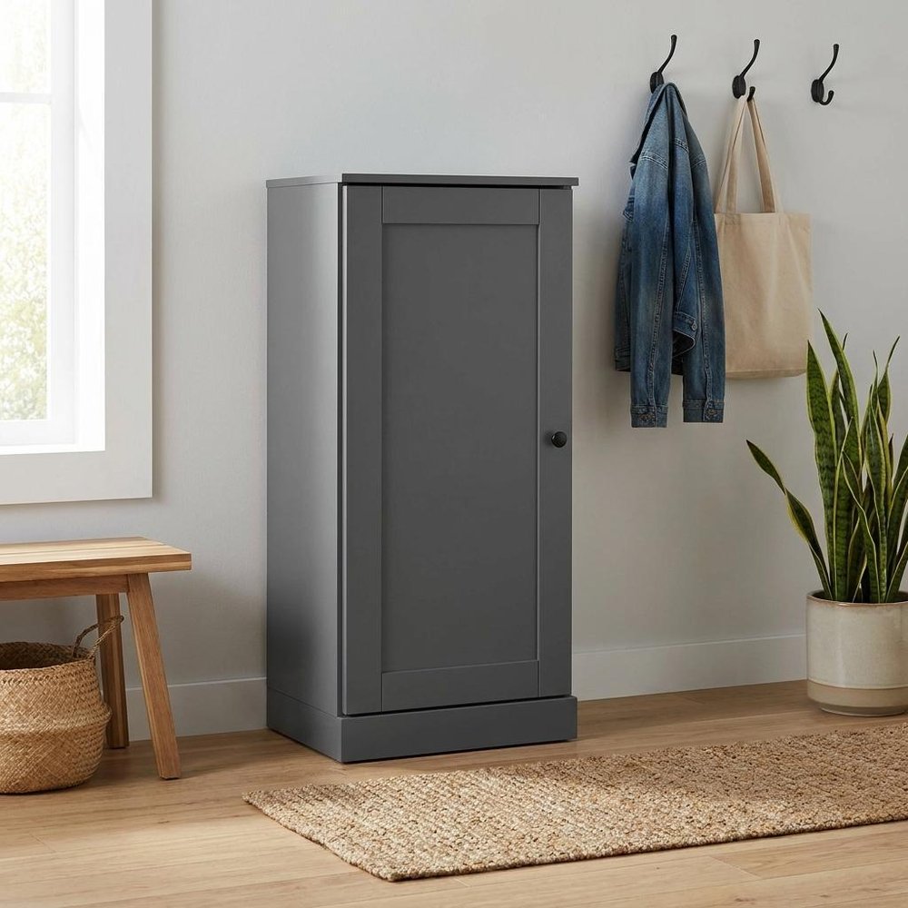 Gray Ten Pair Solid WoodShoe Storage Cabinet