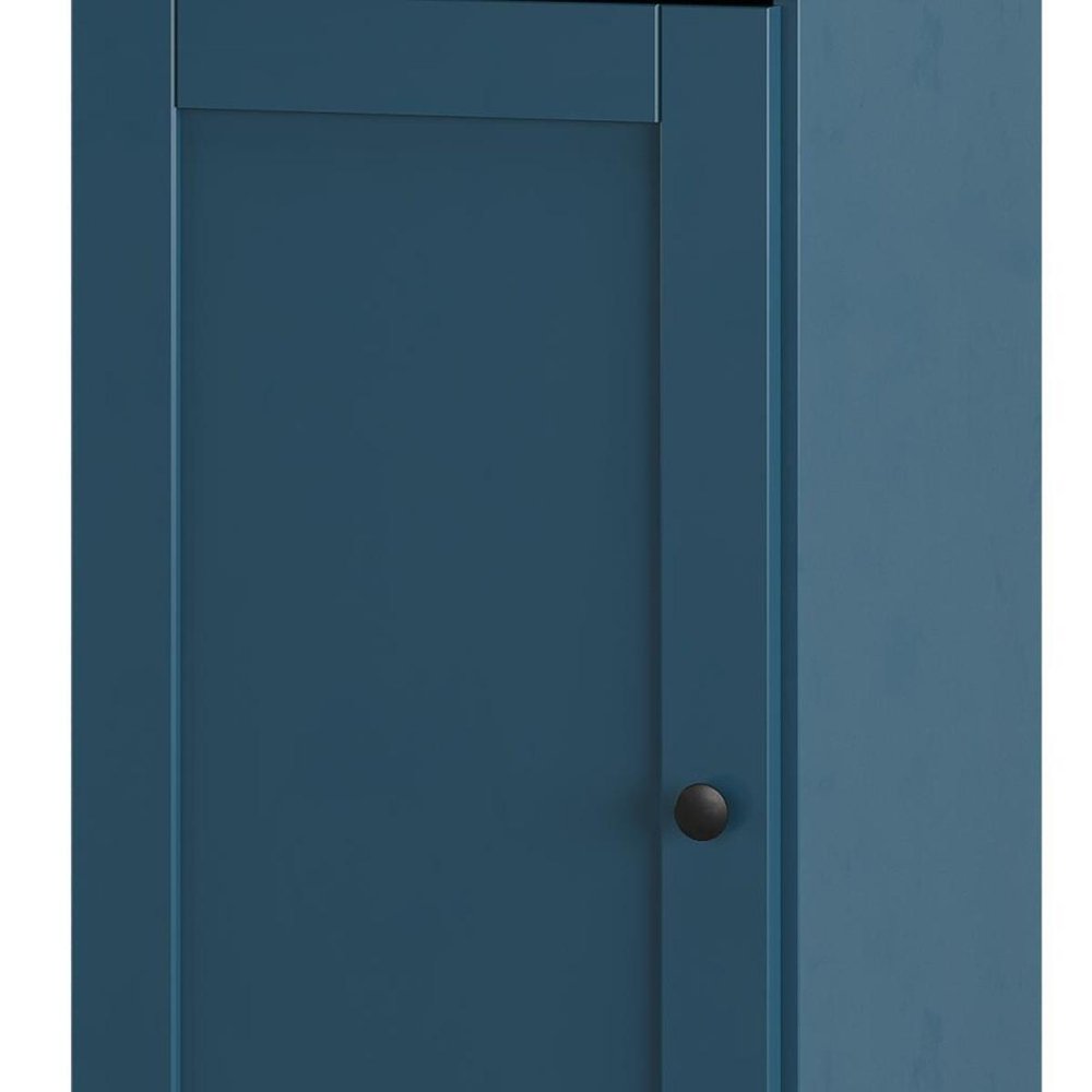 Teal Blue Ten Pair Solid WoodShoe Storage Cabinet