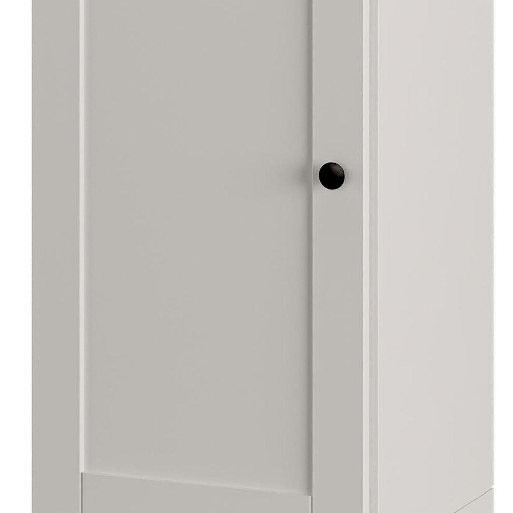 Off White Ten Pair Solid WoodShoe Storage Cabinet
