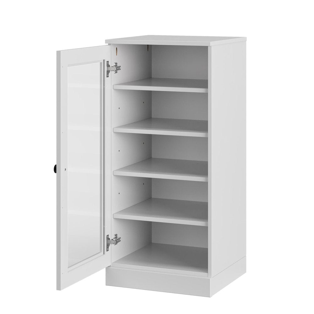 White Ten Pair Solid WoodShoe Storage Cabinet