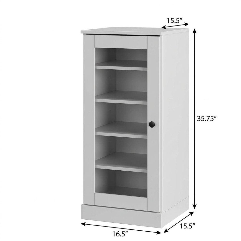White Ten Pair Solid WoodShoe Storage Cabinet