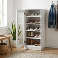 White Ten Pair Solid WoodShoe Storage Cabinet