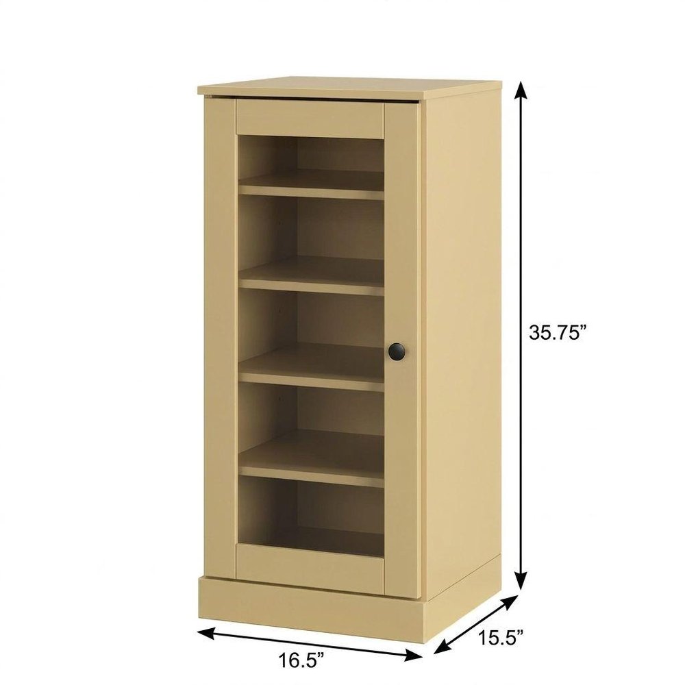 Yellow Ten Pair Solid WoodShoe Storage Cabinet - SKU 752250